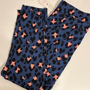 Blue and Pink Leopard Print Leggings - 4XL
